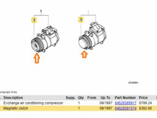 OEM BMW E38 Limousine A/C Kompressor #64528391574