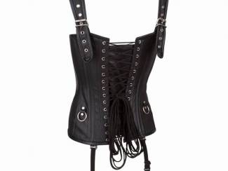 Ondergoed en Lingerie Echt leren corset model 01 zwart in xs t/m 6xl
