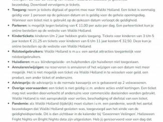 Recreatie | Pretparken en Attractieparken duo-ticket Walibi Holland