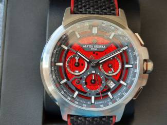 Horloges | Heren !Nieuw! Alpha Sierra - Titan SRC10 (Rood-Zilver)