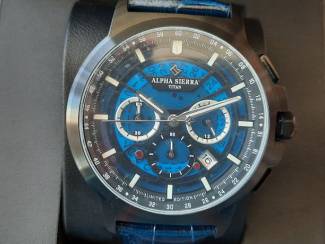 Horloges | Heren !Nieuw! Alpha Sierra - TITAN BBL06 (Blauw-Zilver)