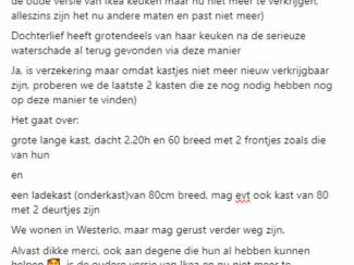 Gezocht: GEZOCHT keukenkasten 1 hoge 2.20m en 1 ladekast 80b