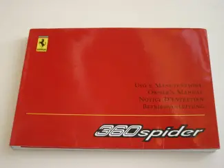 Ferrari 360 Spider Owner`s manual instructieboekje