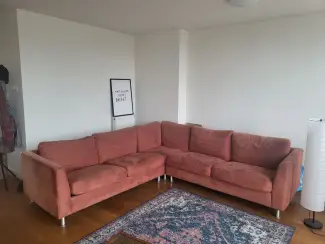 red velvet couch