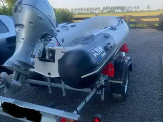 Speedboten Rubberboot aluminium YAM + Kick Trailer + Honda 4 tact 20 PK