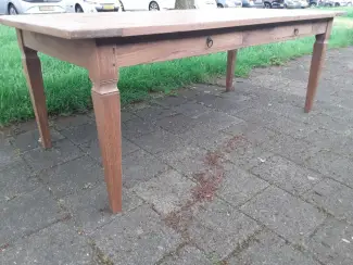 Teak eettafel 216x 98,5x79 ONBEHANDELD