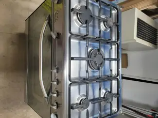 Gasfornuis 80 cm breed 5 pits met wok functie en oven