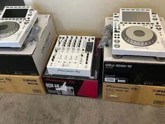 Nieuwe DJ Set 2x Pioneer DJ CDJ-3000-W +1 Pioneer DJM-900NXS2-W