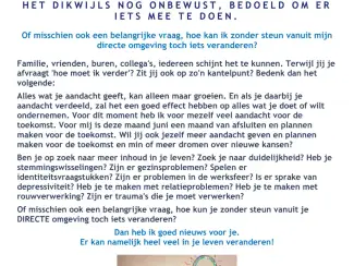 ''Een laag gevoel van eigenwaarde is alsof je door het...