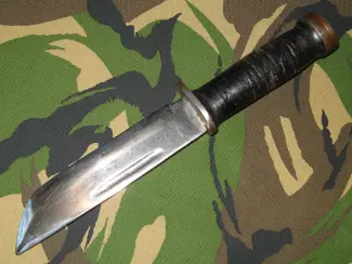 Militaria Wo2 US Cattaraugus 225Q Mes met lederen schede