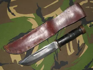 Militaria Wo2 US Cattaraugus 225Q Mes met lederen schede