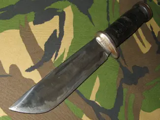 Militaria Wo2 US Cattaraugus 225Q Mes met lederen schede