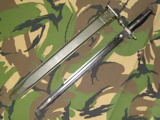 Militaria Bajonet Garand M1905 16inch met Schede uit de Tweede Wereld oorlo