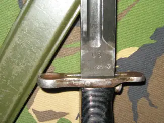 Militaria Bajonet Garand M1905 16inch met Schede uit de Tweede Wereld oorlo