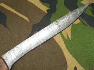 Militaria Amerikaans Fileermes van Damast met Lederen Foudraal