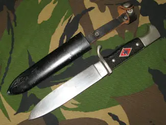 Militaria Schneidteufel Mes Germany Solingen met Schede