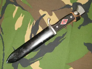 Militaria Schneidteufel Mes Germany Solingen met Schede