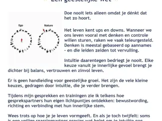 ''Leven is het evenwicht bewaren in een spreidstand...
