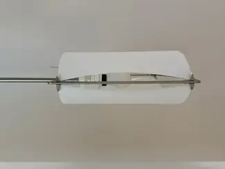 Lampen | Vloerlampen RVS staande lamp, h. 173 cm, voet doornsede 30 cm, dimbaar 70.00