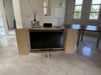 Kasten | Tv-meubels en Computermeubels Moderne TV kast l 1.04 x br 54 x hoogte 96 cm. Op RVS voet kan 18